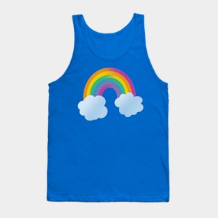 Beautiful Simple Ombre Rainbow with Clouds Tank Top